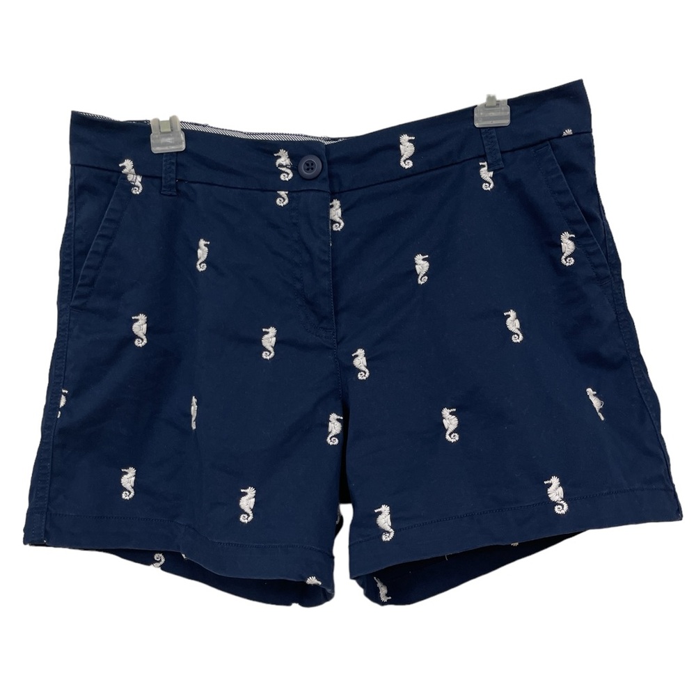 Crown & Ivy | Women's 5” Caroline Short | Navy/Seahorse Print| Size 6|